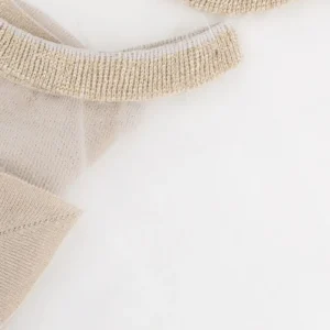 Femme Doré Doré Socquettes^Socquettes transparentes avec pointes et talons brillants lurex - Blanc et