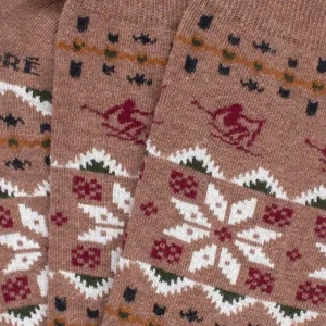 Homme Doré Doré Chaussettes^Boite cadeau de 3 paires de chaussettes homme en coton - Marron Caille