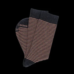 Homme Doré Doré Chaussettes^Boite cadeau de 3 paires de chaussettes homme en coton - Marron Caille