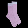 Femme Doré Doré Chaussettes^Chaussettes ajourées en coton uni pour femmes - Violet Corolle