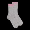Femme Doré Doré Chaussettes^Chaussettes ajourées en coton uni pour femmes - Gris Rocheux