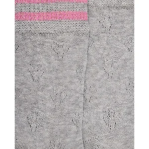 Femme Doré Doré Chaussettes^Chaussettes ajourées en coton uni pour femmes - Gris Rocheux