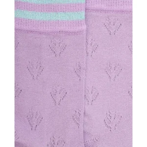 Femme Doré Doré Chaussettes^Chaussettes ajourées en coton uni pour femmes - Violet Corolle