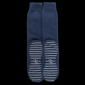 Homme Doré Doré Chaussettes^Chaussettes anti-dérapantes homme en coton - Bleu Caban