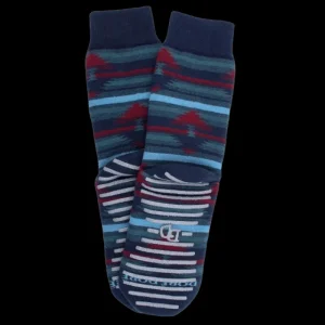 Femme Doré Doré Chaussettes^Chaussettes anti-dérapantes femme en coton à motif tapis - Bleu Caban
