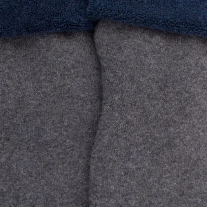 Enfant Doré Doré Chaussettes^Chaussettes anti-dérapantes enfant en coton - Gris oxford & bleu caban