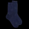 Femme Doré Doré Chaussettes^Chaussettes courtes en laine unie pour femmes avec papillons transparents - Bleu Caban