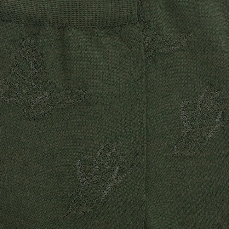 chaussettes_courtes_en_la_1-3.webp Femme Doré Doré Chaussettes^Chaussettes courtes en laine unie pour femmes avec papillons transparents - Vert cyprès
