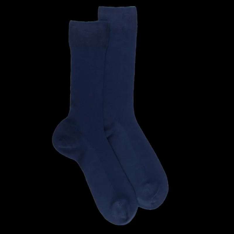 chaussettes_courtes_pour__0-4.webp Homme Doré Doré Chaussettes^Chaussettes courtes pour hommes en TENCEL™ Lyocell et Modal à côtes unies. - Bleu
