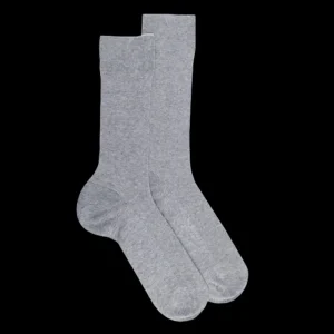 Homme Doré Doré Chaussettes^Chaussettes courtes pour hommes en TENCEL™ Lyocell et Modal à côtes unies. - Gris Rocheux