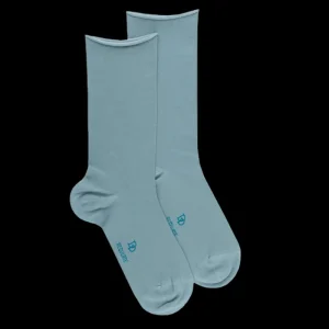 Femme Doré Doré Chaussettes^Chaussettes courtes TENCEL™ Lyocell et Modal unies pour femmes - Vert Plantain