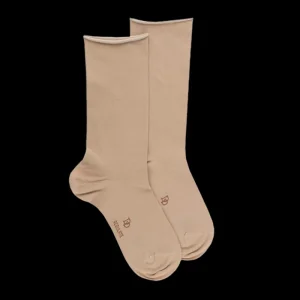 Femme Doré Doré Chaussettes^Chaussettes courtes TENCEL™ Lyocell et Modal unies pour femmes - Vert Plantain