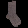 Homme Doré Doré Chaussettes^Chaussettes côtelé bicolores homme en laine et coton doux - Brun loutre & Bleu