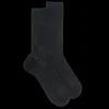Homme Doré Doré Chaussettes^Chaussettes côtelé bicolores homme en laine et coton doux - Noir