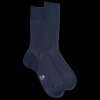 Homme Doré Doré Chaussettes^Chaussettes côtelé bicolores homme en laine et coton doux - Bleu caban & marron faon