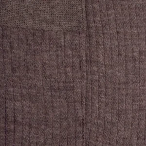Homme Doré Doré Chaussettes^Chaussettes côtelé bicolores homme en laine et coton doux - Brun loutre & quetsche