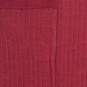 Homme Doré Doré Chaussettes^Chaussettes côtelé bicolores homme en laine et coton doux - Rouge pommard & Beige Sable