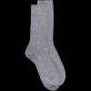 Homme Doré Doré Chaussettes^Chaussettes côtelées en laine Mérinos épaisse - Gris oxford