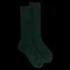 Femme Doré Doré Chaussettes^Chaussettes côtelées pour femmes en laine vierge, viscose et caschmere, coloris unis. - Vert thym