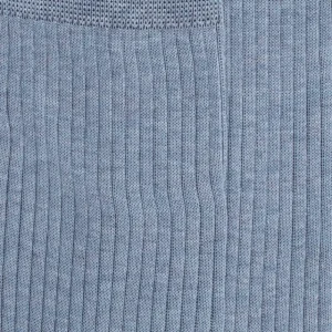 Homme Doré Doré Chaussettes^Chaussettes côtelées pour hommes en fil d'Ecosse 100% uni - Bleu Glacier