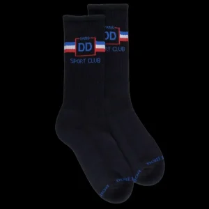 Femme Doré Doré Chaussettes^Chaussettes de sport en coton éponge pour femmes - Bleu marine foncé