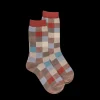 Enfant Doré Doré Chaussettes^Chaussettes Echiquier multicolore en coton doux