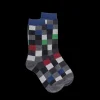 Enfant Doré Doré Chaussettes^Chaussettes Echiquier multicolore en coton doux