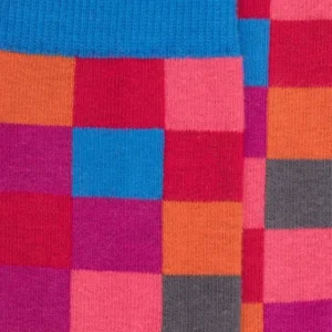 Enfant Doré Doré Chaussettes^Chaussettes Echiquier en coton doux - Rouge