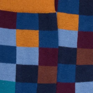 Enfant Doré Doré Chaussettes^Chaussettes Echiquier multicolore en coton doux