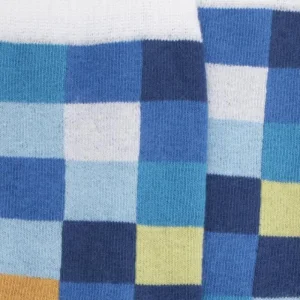 Enfant Doré Doré Chaussettes^Chaussettes Echiquier en coton doux - Bord blanc