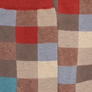Enfant Doré Doré Chaussettes^Chaussettes Echiquier multicolore en coton doux