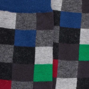 Enfant Doré Doré Chaussettes^Chaussettes Echiquier multicolore en coton doux