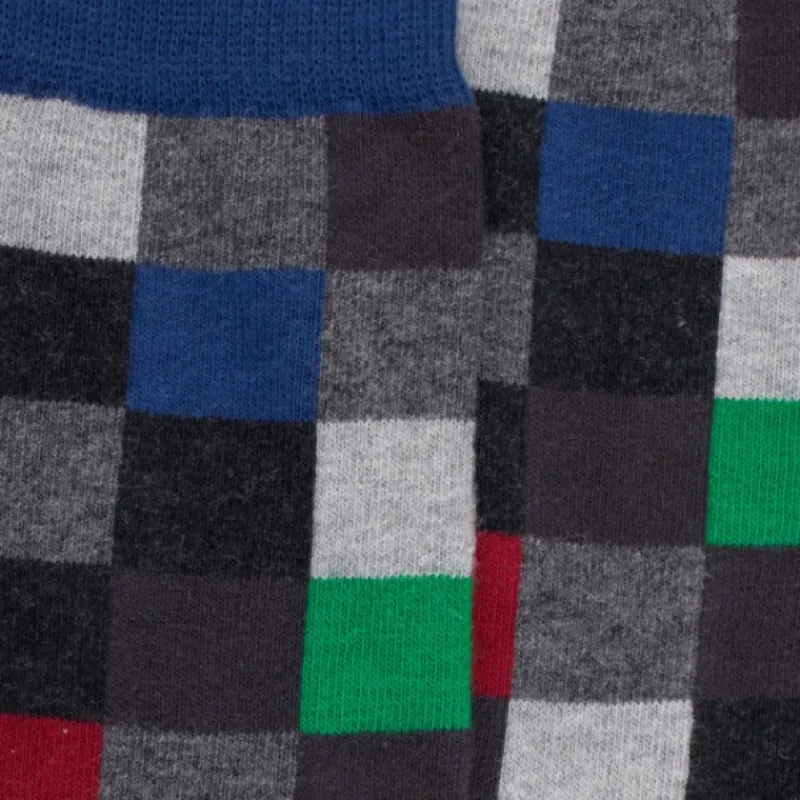 chaussettes_echiquier_mul_1-5.webp Enfant Doré Doré Chaussettes^Chaussettes Echiquier multicolore en coton doux