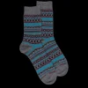 Homme Doré Doré Chaussettes^Chaussettes en coton à motifs tribaux pour hommes - Gris oxford