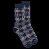 Homme Doré Doré Chaussettes^Chaussettes en coton à motifs écossais pour hommes - Bleu marine foncé