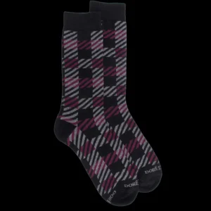 Homme Doré Doré Chaussettes^Chaussettes en coton à motifs écossais pour hommes -