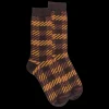Homme Doré Doré Chaussettes^Chaussettes en coton à motifs écossais pour hommes - Couleur café