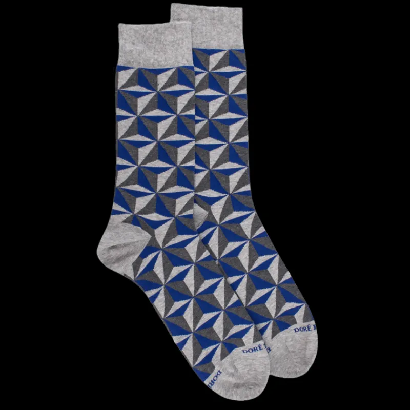 chaussettes_en_coton__mot_0-22.webp Homme Doré Doré Chaussettes^Chaussettes en coton à motifs géométriques pour hommes - Gris Rocheux