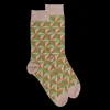 Homme Doré Doré Chaussettes^Chaussettes en coton à motifs géométriques pour hommes - Beige Sahara