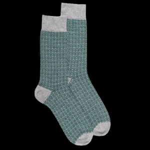 Homme Doré Doré Chaussettes^Chaussettes en coton à motifs de diamants pour hommes - Gris Rocheux