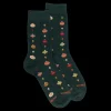 Homme Doré Doré Chaussettes^Chaussettes en coton à motifs de boules de Noël pour hommes - Gris-vert Fer