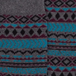 Homme Doré Doré Chaussettes^Chaussettes en coton à motifs tribaux pour hommes - Gris oxford