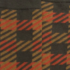 Homme Doré Doré Chaussettes^Chaussettes en coton à motifs écossais pour hommes - Vert mélèze