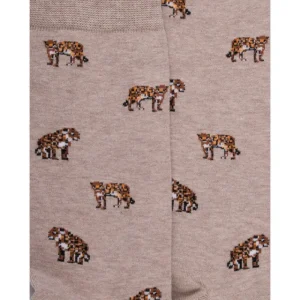 Homme Doré Doré Chaussettes^Chaussettes en coton à motifs Jaguar pour hommes - Beige Sahara