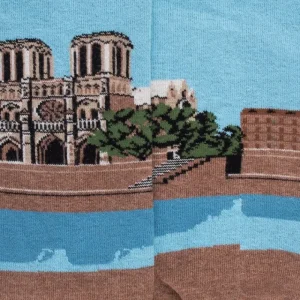 Homme Doré Doré Chaussettes^Chaussettes en coton à motifs de Notre Dame pour hommes - Marron Caille