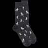 Homme Doré Doré Chaussettes^Chaussettes en coton égyptien pour hommes avec motif de loup - Gris anthracite