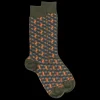 Homme Doré Doré Chaussettes^Chaussettes en coton égyptien pour hommes avec motifs de cubes en 3D - Vert mélèze