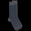 Homme Doré Doré Chaussettes^Chaussettes en coton égyptien pour hommes avec motifs de cubes en 3D - Gris oxford