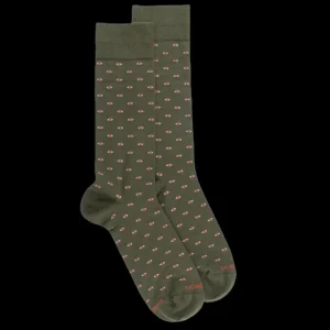 Homme Doré Doré Chaussettes^Chaussettes en coton égyptien pour hommes avec motifs d'yeux - Vert mélèze