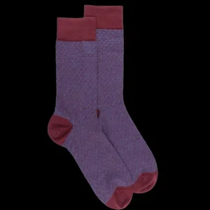 Homme Doré Doré Chaussettes^Chaussettes en coton égyptien pour hommes avec motifs de tissage bicolores -
